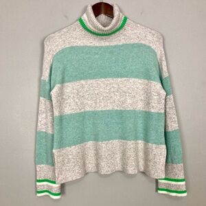 J. Crew Striped Turtleneck Sweater Women’s Size XS Supersoft Yarn Wool Alpaca